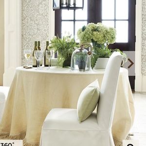 Ballard Designs Suzanne Kasler Parsons Chair Slipcover - 100% White Linen